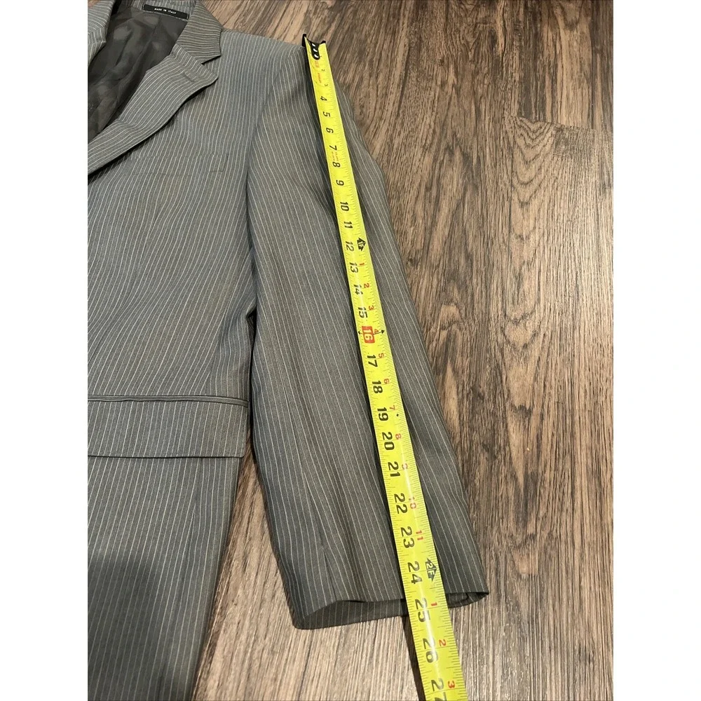 Versace Collection Blazer Sport Color Gray Pinstriped Wool Sz 46 (56 Eu) Italy